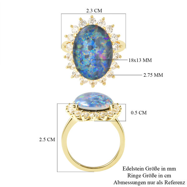 Boulder Opal Triplett und Zirkon-Ring - 8,90 ct. image number 5