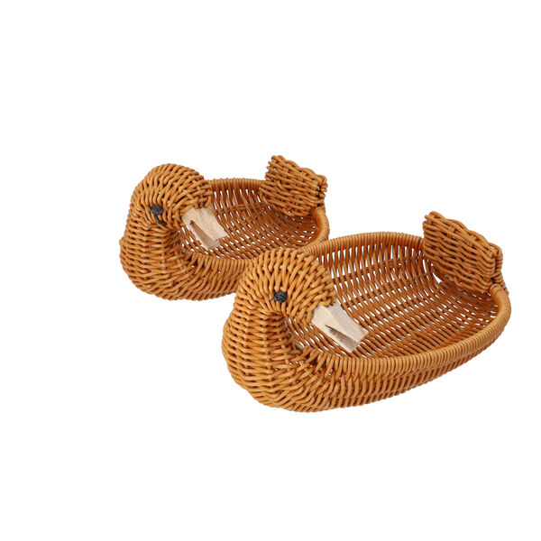 2er-Set Rattan-Korb, Ente, Braun image number 2