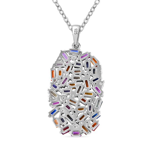 AA Mehrfarbiger Saphir und Moissanit-Anhänger mit 50cm Kette - 6,01 ct. image number 4