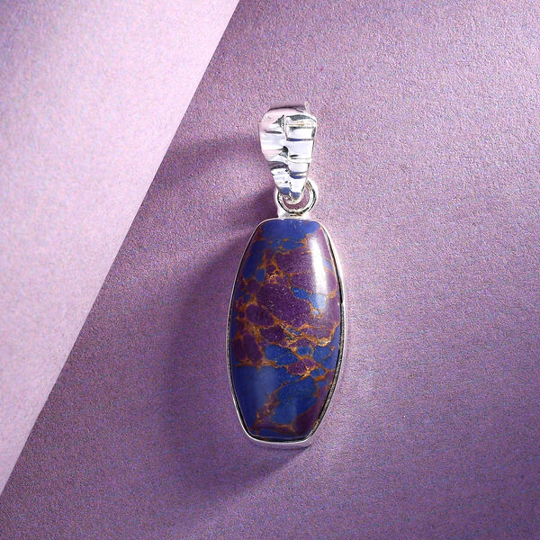 Lila Mojave T&uuml;rkis Solit&auml;r Anh&auml;nger in Silber, 8,14 ct. image number 2