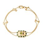 Giuseppe Perez AA Peridot, Weißer Zirkon Armband ca. 19 cm 925 Silber 750 Gelbgold Vermeil ca. 1.35 ct