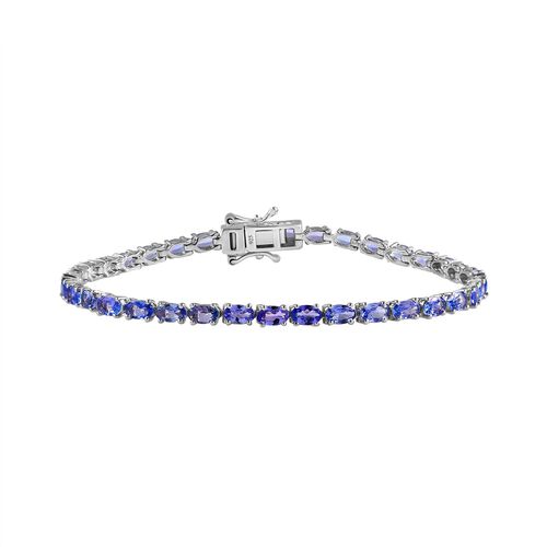 Tansanit Armband ca. 19 cm 925 Silber platiniert ca. 8,46 ct. image number 0