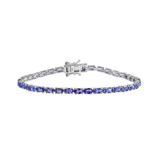Tansanit Armband ca. 19 cm 925 Silber platiniert ca. 8,46 ct. image number 0