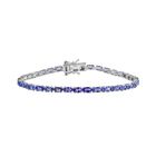 Tansanit Armband ca. 19 cm 925 Silber platiniert ca. 8,46 ct.