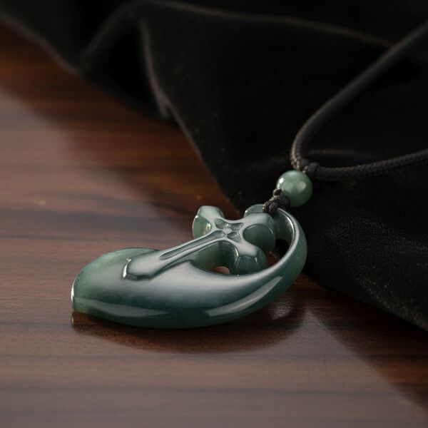 Natürlicher Olmek Jadeit Kette 70 cm ca. 30,00 ct. image number 2