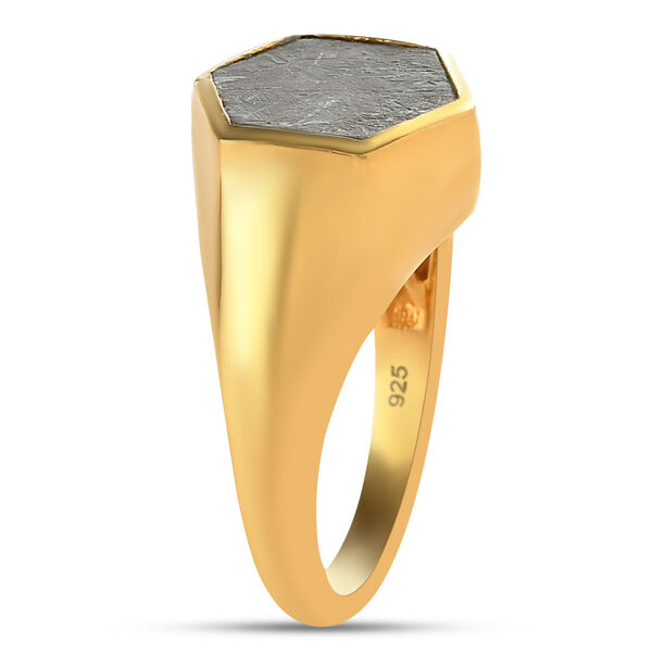 Meteorit Ring 925 Silber vergoldet  ca. 9,57 ct image number 5
