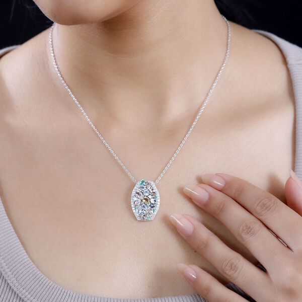 Multi-Edelstein Anhänger mit 50cm Kette - 4,34 ct. image number 10