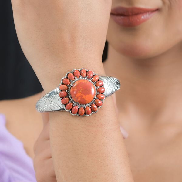 Orange Mohave Türkis Armreif, 19 cm - 34,31 ct. image number 3