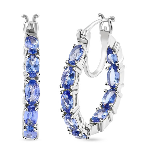 Tansanit Inside-Out-Creolen - 3,83 ct.