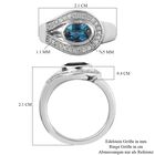London Blau Topas und Zirkon Halo Ring 925 Silber Platin-Überzug image number 6