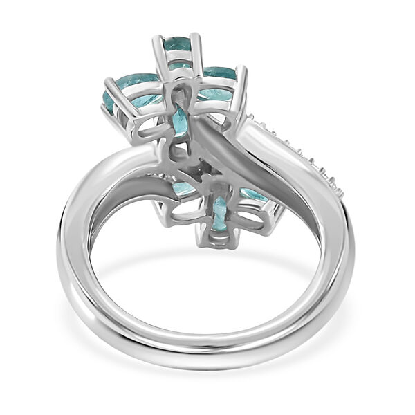 Grandidierit und Zirkon Bypass-Ring 925 Silber Platin-&Uuml;berzug image number 6