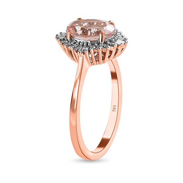 AAA rosa Morganit und Diamant Ring - 1,93 ct. image number 7