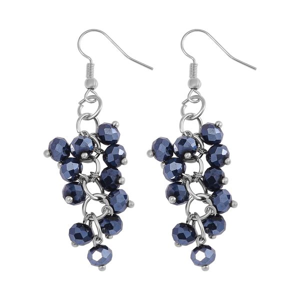 Mehrreihiges dunkelblaues Kristallperlen-Schmuckset image number 5