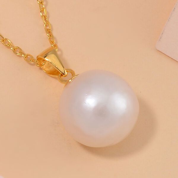 Wei&szlig;e Edison Perle Anh&auml;nger mit Kette, ca. 24,00 ct. image number 2