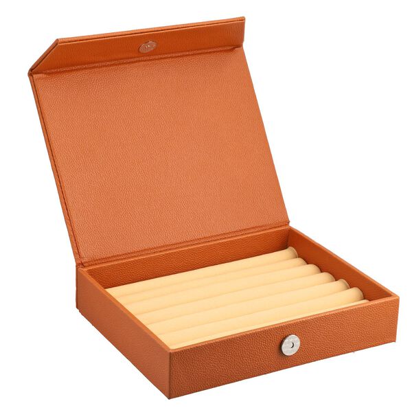 &Ouml;ko-Kunstleder-Ring-Organizer mit Rollenablage, Cognac image number 4