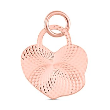 Herzf&ouml;rmiger Liebesschloss-Anh&auml;nger, 925 Silber ros&eacute;vergoldet