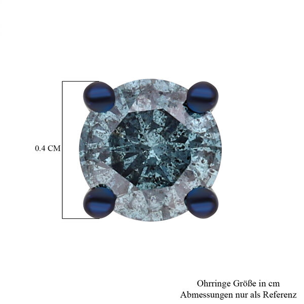 SGL zertifizierte I1-I2 blaue Diamant-Ohrringe - 0,50 ct. image number 5