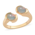 Natürlicher Äthiopischer Opal Bypass Ring 925 Silber vergoldet  ca. 1,10 ct image number 3