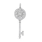 Lustro Stella - Weißer Zirkonia Schlüssel-Anhänger, 925 Silber rhodiniert ca. 1.21 ct