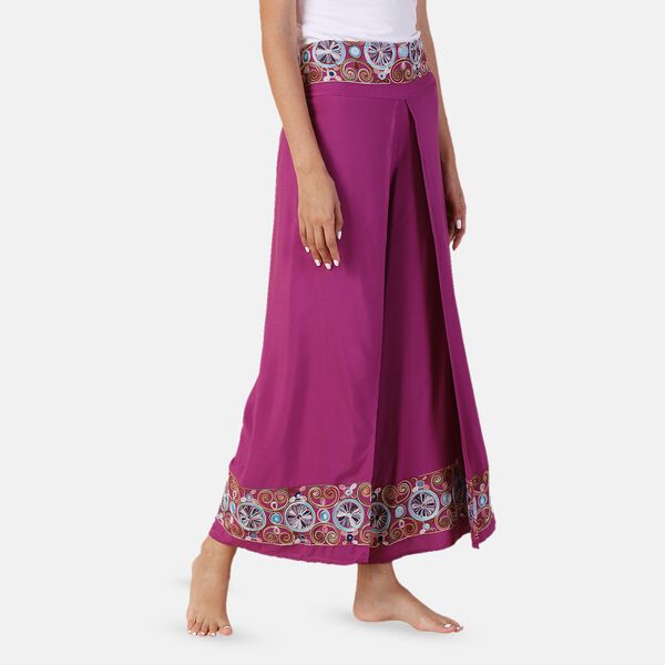 LA MAREY - bestickte Sommerhose, violett, 38-42 image number 4