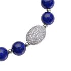 Lapislazuli und weißes Zirkonia-Armband, ca. 18 cm, reines Messing ca. 65.00 ct image number 2