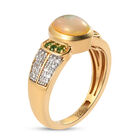 Natürlicher Äthiopischer Opal und Natürlicher Chromdiopsid Ring 925 Silber vergoldet  ca. 1,13 ct image number 4