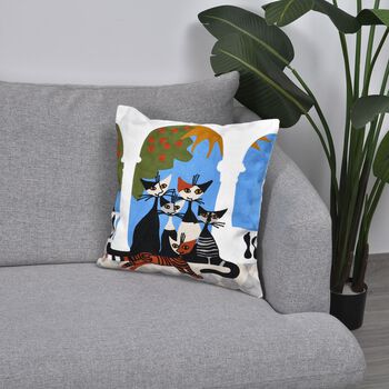 Kissenbezug mit Stickerei aus 100% Baumwolle, gewebt, Gr&ouml;&szlig;e 43x43 cm, Wei&szlig;