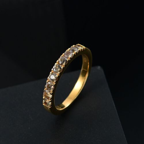 AA Natürlicher goldener Tansanit Ring 925 Silber 750 Gelb Vergoldet (Größe 20.00) ca. 0,74 ct image number 1