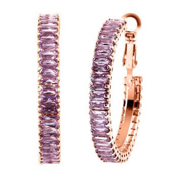 Amethyst Zirkonia-Creolen, reines Messing ca. 5,00 ct