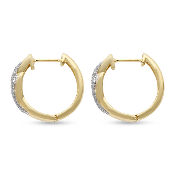 Diamant-Ohrhänger, 925 Silber Gelbgold Vermeil ca. 0,27 ct  image number 4