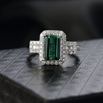 Rhapsody AAAA Santa Rosa Turmalin, Wei&szlig;er Diamant Ring 950 Platin (Gr&ouml;&szlig;e 16.50) ca. 2,71 ct