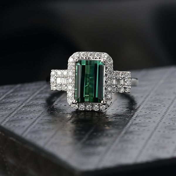 Rhapsody AAAA Santa Rosa Turmalin, Wei&szlig;er Diamant Ring 950 Platin (Gr&ouml;&szlig;e 16.50) ca. 2,71 ct image number 1