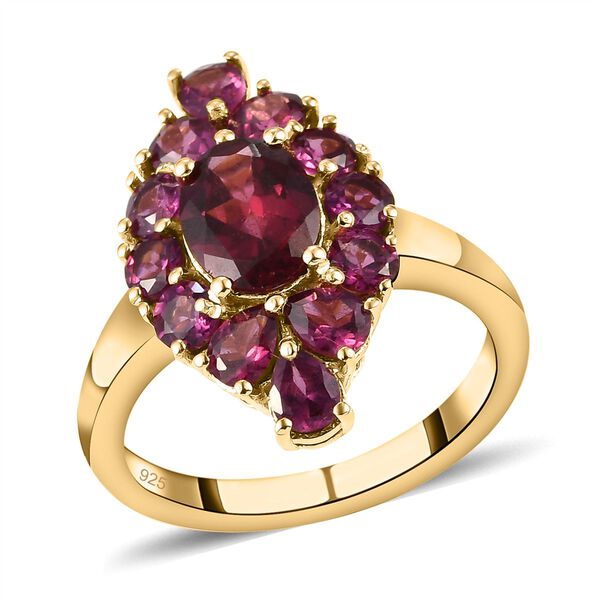 Rhodolith Granat-Ring, 925 Silber vergoldet  ca. 3,34 ct image number 4