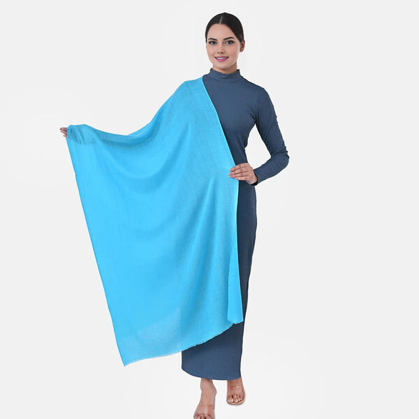 LA MAREY - Großformatiger Schal, 100% Kaschmirwolle, 70 x 195 cm, Türkis image number 0