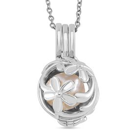 Weiße Edison Perle Schmuckset Messing und Edelstahl