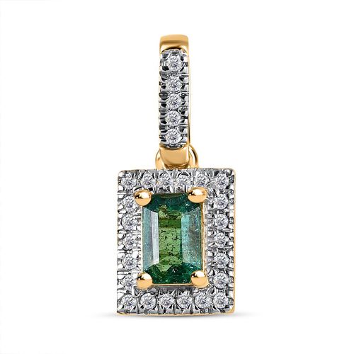 AAA Smaragd und Zirkon Anhänger - 0,80 ct. image number 0