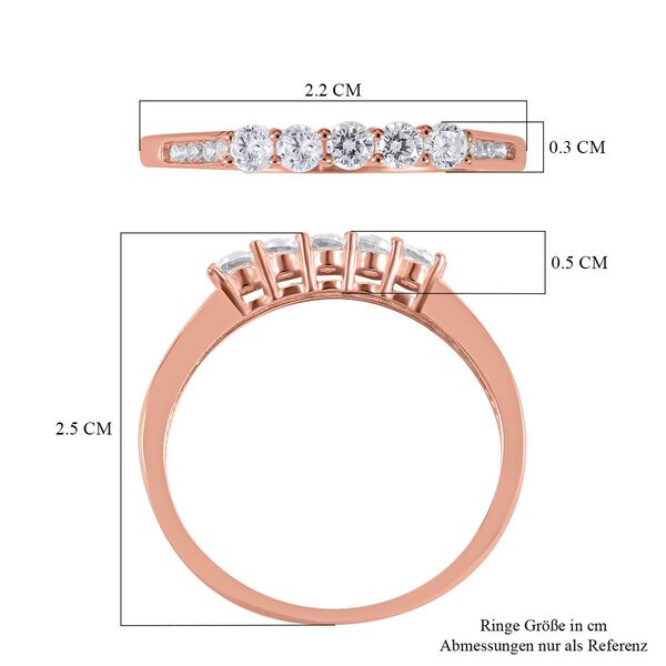 LUSTRO STELLA - Wei&szlig;er Zirkonia-Ring, 925 Silber ros&eacute;vergoldet - 1,35 ct. image number 4