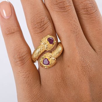 GP Trionfo Kollektion - Afrikanischer Rubin (Fissure gef&uuml;llt), Nat&uuml;rlicher Chromdiopsid Ring 925 Silber 750 Gelbgold Vermeil (Gr&ouml;&szlig;e 17.00) ca. 1.71 ct