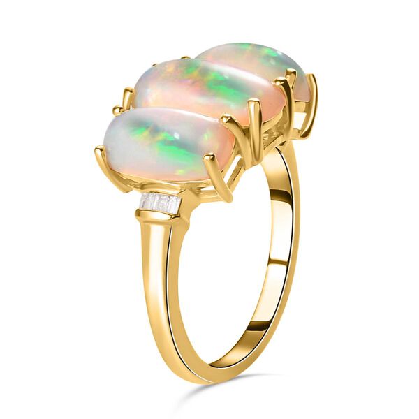 Natürlicher, äthiopischer Welo Opal Ring, 925 Silber Gelbgold Vermeil (Größe 20.00) ca. 3.72 ct image number 5