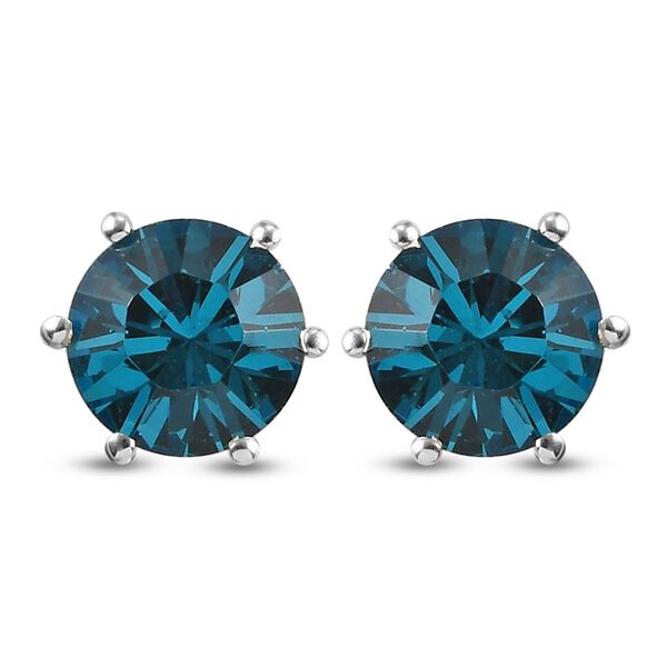 LUSTRO STELLA Österreichischer Indicolite Kristall Solitär Set aus Ring, Ohrringe und Anhänger 925 Silber platiniert image number 7