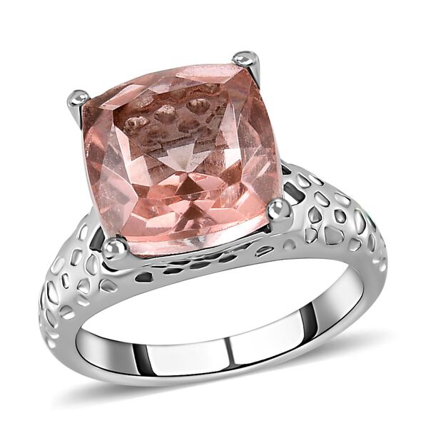 Rosa Morganit Quarz Triplette Ring, 316L Edelstahl (Gr&ouml;&szlig;e 18.00) ca. 5.27 ct image number 3