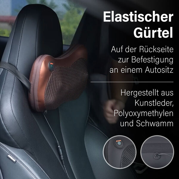 Shiatsu Massagekissen mit W&auml;rmfunktion, Schwarz image number 4
