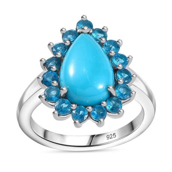 AA Sleeping Beauty Türkis und Neon Apatit Ring - 4,09 ct. image number 4