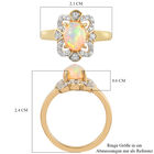 Natürlicher Äthiopischer Opal und Zirkon Ring 925 Silber vergoldet  ca. 1,10 ct image number 8