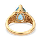 Schweizer Blautopas und Zirkon Ring 925 Silber vergoldet  ca. 3,63 ct image number 5