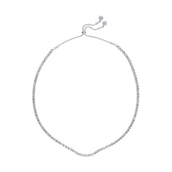 2er-Set- wei&szlig;e Kristall-Halskette mit Armband- 104,5 ct.