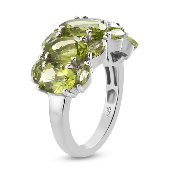 Nat&uuml;rlicher Peridot-Ring, 925 Silber platiniert  ca. 5,85 ct image number 5