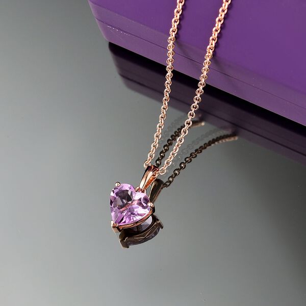 AA Rose De France Amethyst Anh&auml;nger 71cm Kette - 1 ct. image number 2