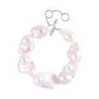 Weiße Süßwasser Perle, Roter Granat Armband ca. 20 cm 925 Silber rhodiniert