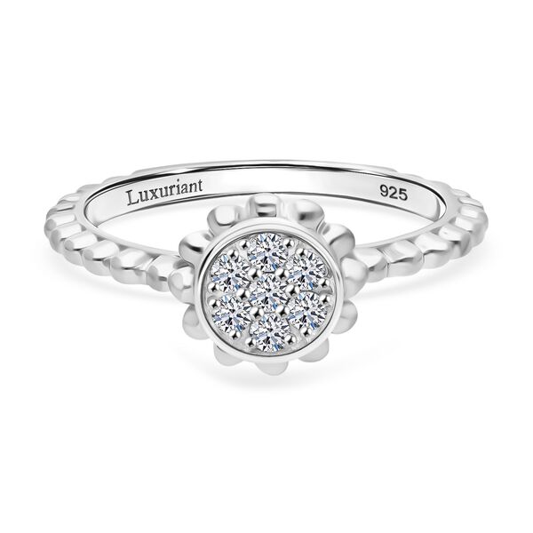 LUXURIANT SI-GH Labor Diamant Ring, 925 Silber rhodiniert - 0,15 ct.